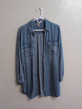 Chicos Tencel Lyocell Button Denim Tunic